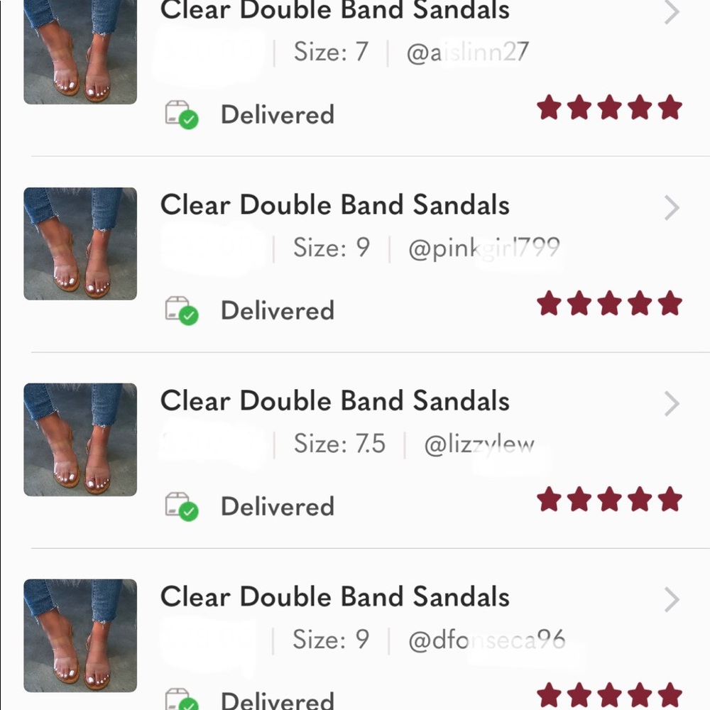 Double Clear Band Sandals - Picture 10 of 12